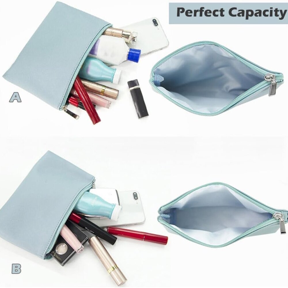 Small Makeup Bag for Travel, 2 Pcs Zipper Pouch for Purse, Waterproof Makeup Bag - Picture 6 of 6